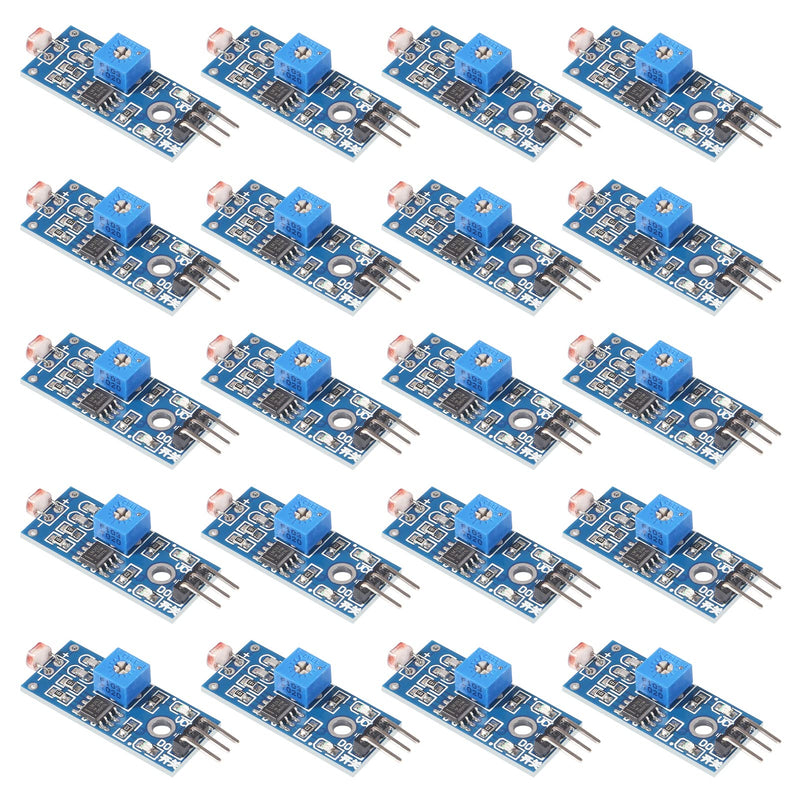 [Australia - AusPower] - 20PCS 5MM LDR Photosensitive Sensor Module Light Dependent Resistor Sensor Module Digital Light Detection LM393 3 pins for Arduino 