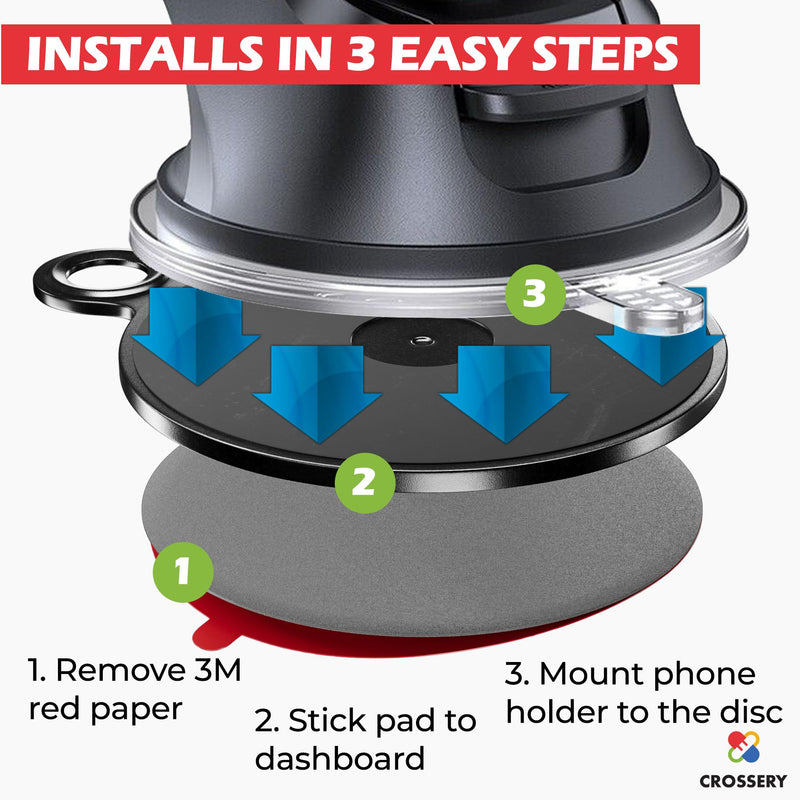 [Australia - AusPower] - Dashboard Pad Mounting Disk for Suction Cup - 3M Phone Car Mount Adhesive Replacement Pad - Ultra Sticky Adhesive Disc for Dash Cam, Fit for Garmin, Tomtom GPS & iOttie Car Mount - 75mm 3-Pack 