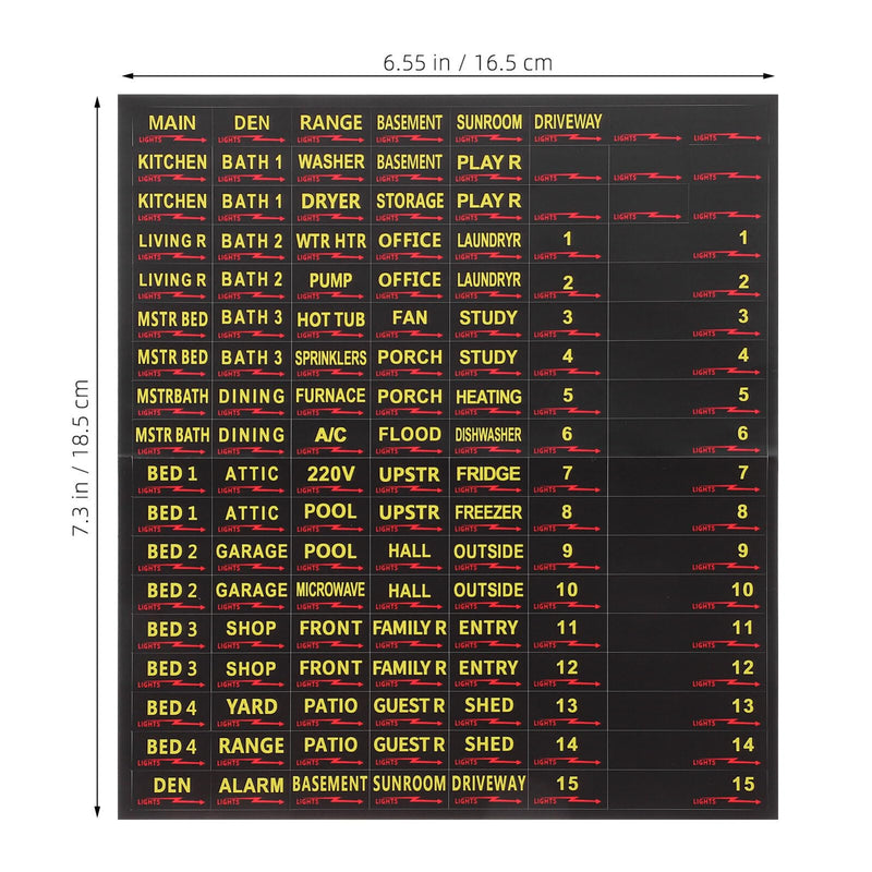 Circuit Breaker Labels Electrical Panel Stickers Self-Adhesive Breaker Box Labels for Organized Electrical Panels 10 Sheets 7.3X6.5 Inches Black