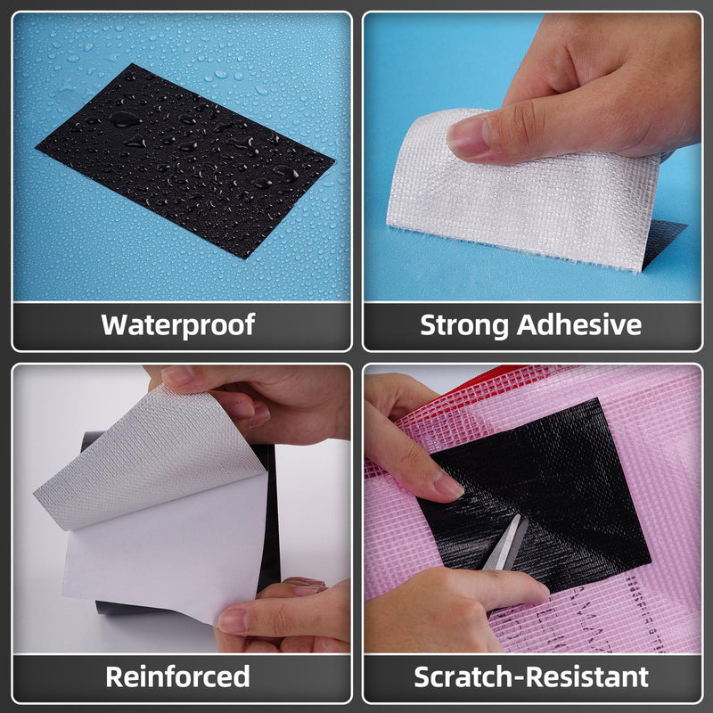 Heavy Duty Waterproof Repair Tape 4 Inch x 25 FT for RV Awning, Tent, Tarp, Sail and Boat Cover, Outdoor Fabric Repair Patch, UVproof, Multipurpose Black