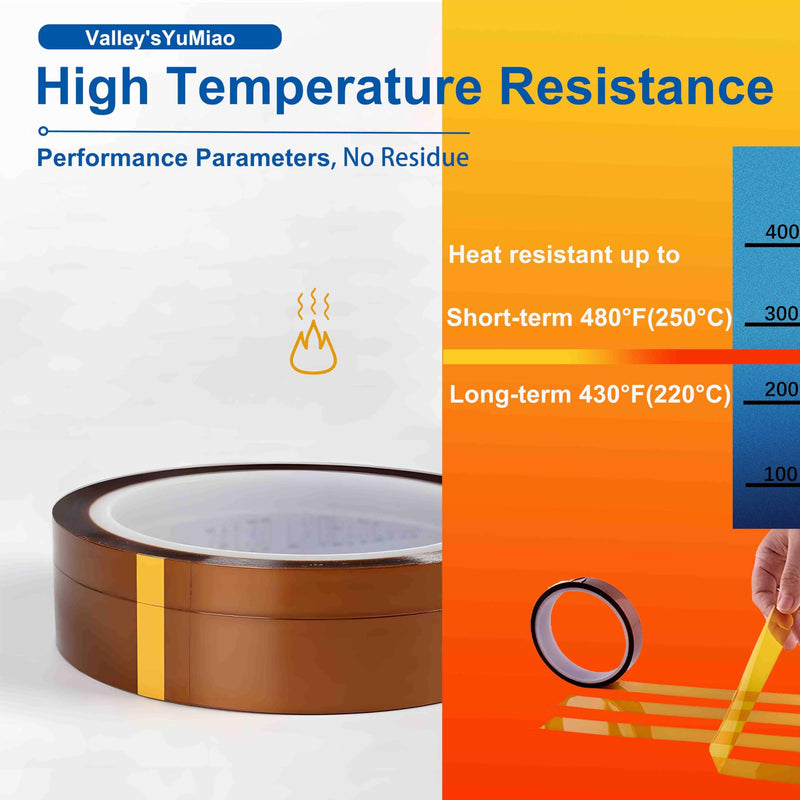 [Australia - AusPower] - Valley'sYuMiao 24Rolls,10mm×108fts,Heat Tape for Sublimation, Heat Transfer Tape, Heat Resistant Tape, No Residue, Thermal, Insulation Protection, Total Length 2596fts, Max 420? 