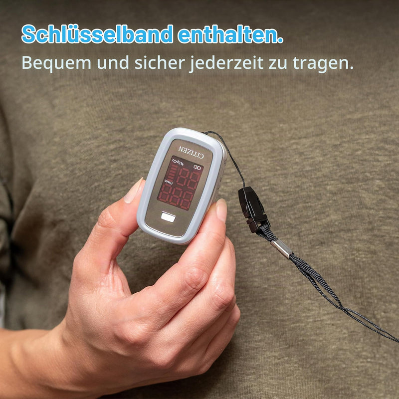 Citizen CMS50DL1 Finger Pulse Oximeter Oxygen Meter SpO2 Heart Rate Monitor | One-button operation for seniors and athletes, LCD display for blood oxygen and pulse, includes 2 x AAA batteries