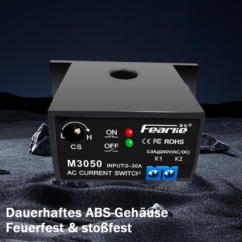 Current Switch AC Current Meter Switch 0-30A Normally Open Current Sensor Control Switch (M3050) M3050