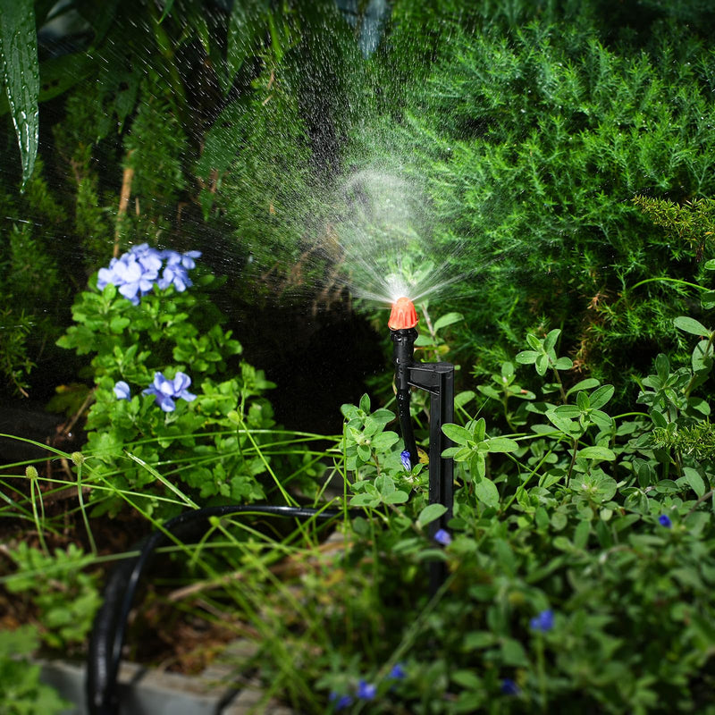 [Australia - AusPower] - 180 Degree Irrigation Sprinkler Heads: Micro Sprinkler Nozzle on 12 Inch Stake with 1/4" Tubing - Drip Spray Emitters for Garden Irrigation System 10pcs 18° Micro Sprinkler Heads 