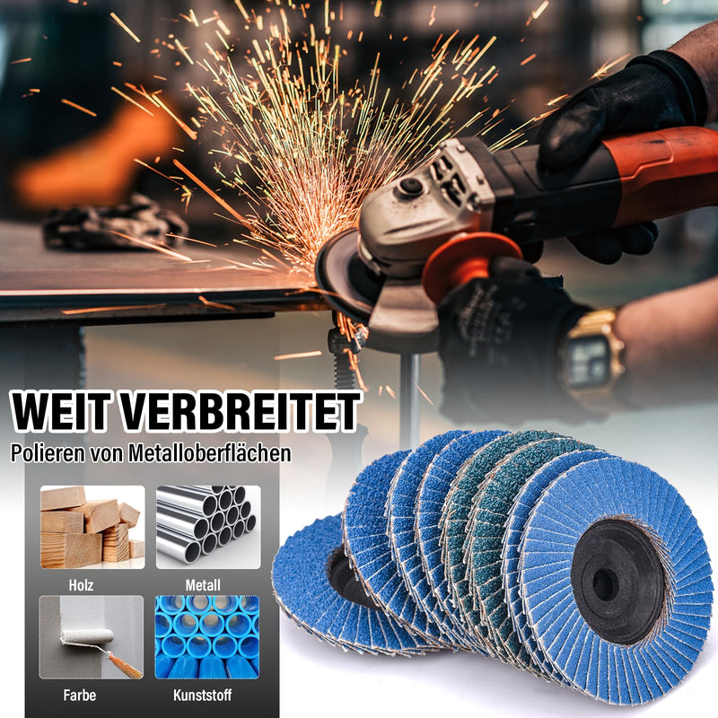 8 piece serrated washers, diameter 76 mm x 10 mm, 40 60 80 120 grit set | Sanding Discs and Sanding Mop Discs for Metal, Steel and Wood, Slat Discs for Angle Grinders and Polishing Machines 76mm K40 K60 K80 K120 8