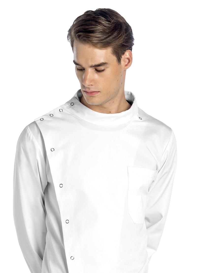Dr. James Unisex Howie Style Lab Coat – White Medical Coat, Classic Fit, Cuffed Sleeves, Snap Closure, Full Coverage Design L (Men L / Women XL)