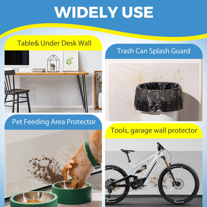 Electrostatic Wall Protective Film, Clear Protector Removable Contact Paper, Transparent Static Cling, Plastic Wall Protector from Trash Can, Chair Back, Furniture, Door 9.84ft 15.7inx9.84ft