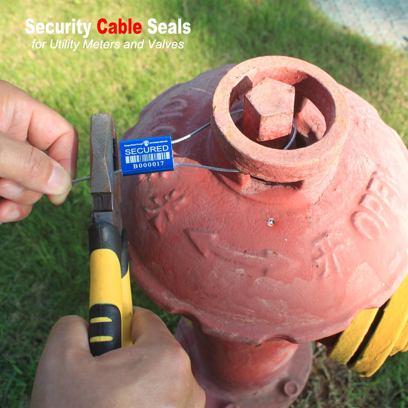 [Australia - AusPower] - TamperSeals Group- 50pcs ISO 17712 and C-TPAT Certified Metal Security Cable Seals for Container, Truck, Trailer, & Cargo Shipping (Blue, ?1.5mm x 10" Steel Wire, Pull-tight, Unique Barcode) 