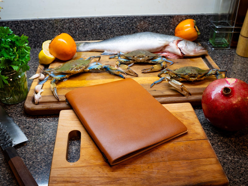 [Australia - AusPower] - Leather Menu Cover with Elastic String Holder (Natural, 8.5 x 11) Natural 
