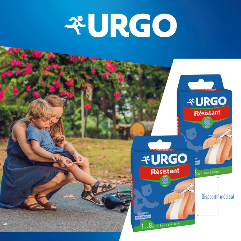 Urgo – Durable Cutting Tape – Fabric Tape – Non-Stick Compress – 1 x 8 cm 1 m x 8cm