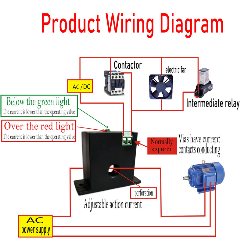 [Australia - AusPower] - Current Sensing Relay AC Current Sensing Switch 0-50A Normally Closed Current Sensor Monitoring Relay (N50) Normally Open 50A 