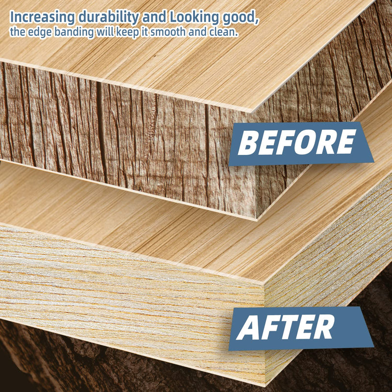 White Oak Edge Banding, 3/4 inch x 50ft roll of Veneer White Edge Banding Pre-glued Flexible, Real Wood Tape Banding for Cabinet Repair Plywood 3/4"x 50ft
