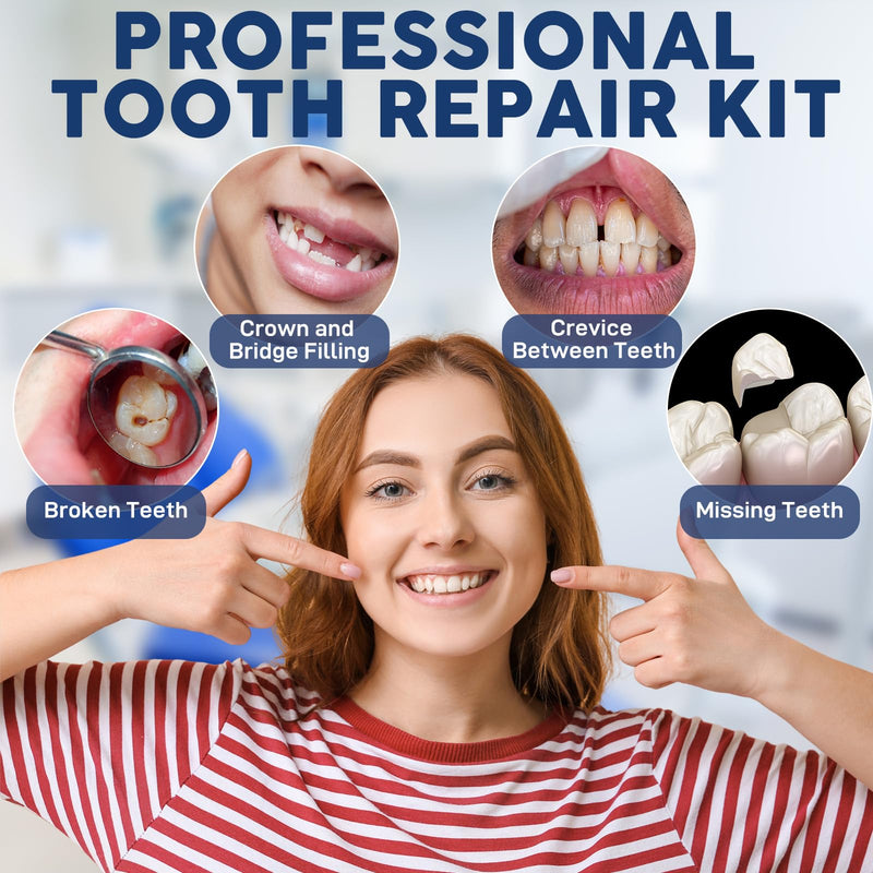 Zinc Oxide Eugenol Dental Cement Tooth Repair kit for Broken Teeth, Temporary Filling for Crowns, Tooth Filler, Cavity Filler for Teeth