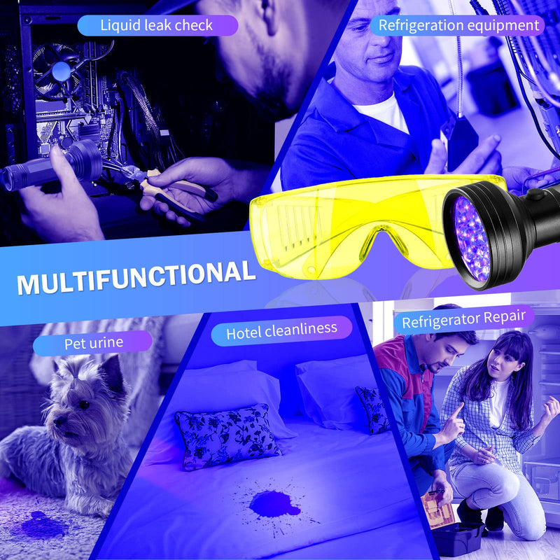 [Australia - AusPower] - Tallew Refrigerant Leak Detector with LED Light Auto Air Conditioner Tool Test Detection Kit Halogen Gas Leakage Tester 68 Flashlight UV Protective Glasses 