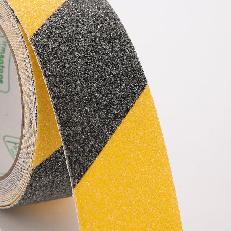 Non Slip Safety Grip Tape for Stairs, Anti Slip Traction Tape, Anti Slip Tape for Stairs, Non Slip Stair treads Indoor/Outdoor, High Traction Friction Strong Grip. (Black/Yellow, 2IN*30FT)