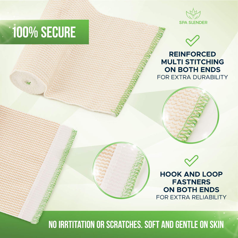 [Australia - AusPower] - Long Elastic Bandage Wrap | 6-inches wide | Self-Closure Both Ends | Non-Latex Washable for Injuries, Soreness, Body Wraps | Soft Strong Fabric | 2-Pack | by Spa Slender 6" Wide 2 Pack 