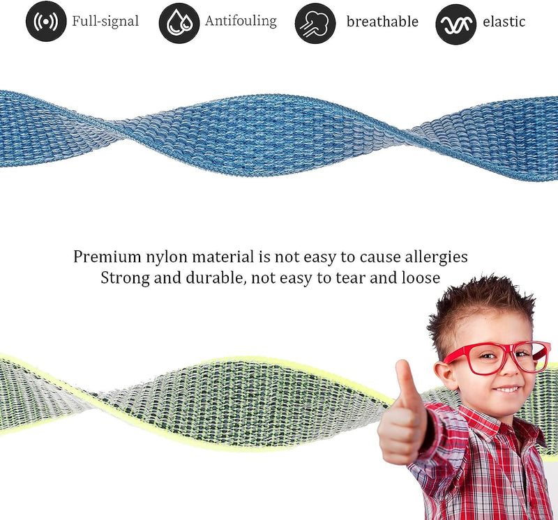 [Australia - AusPower] - Kids Wristband Compatible with Apple AirTag, Protective Case for Air Tag GPS Tracker Holder with Nylon Bracelet, Adjustable Anti Lost Watch Band for Toddler Child Elder(Blue&Green) Blue & Green 