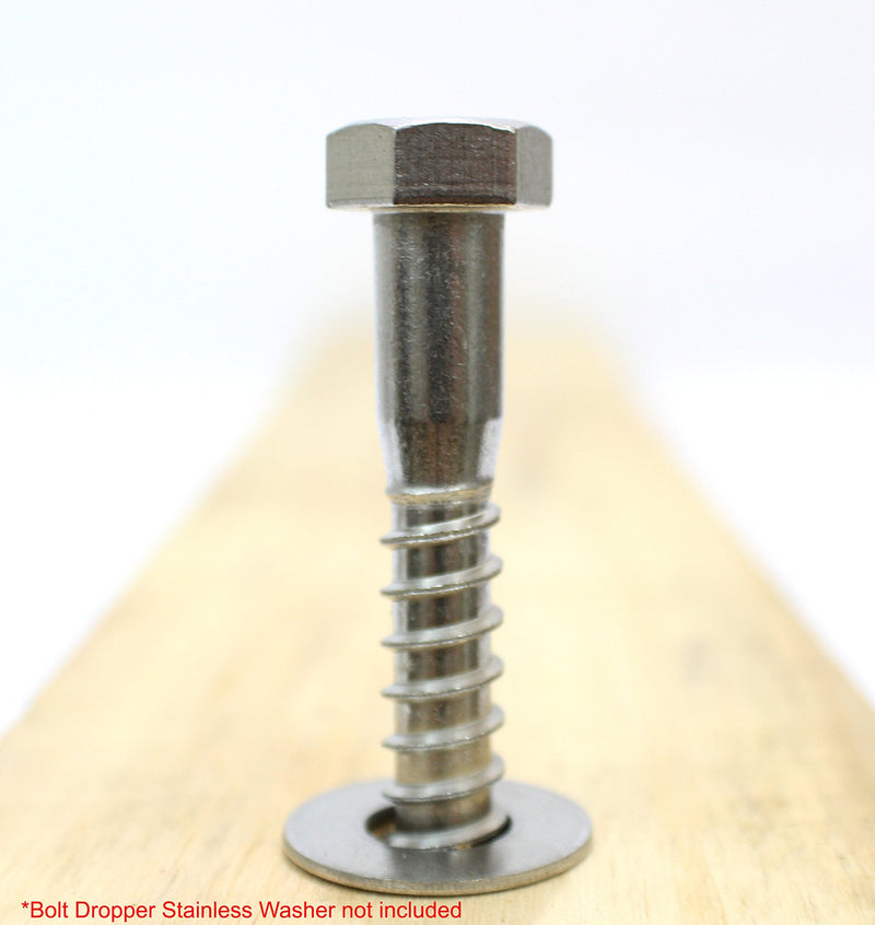 [Australia - AusPower] - Bolt Dropper 1/4" x 1-1/2" Stainless Hex Head Lag Bolt Screws, (25 Pack), 304 (18-8) Stainless Steel Coach Bolts/Large Screws for Wood with Plain Finish by Bolt Dropper 1/4" x 1-1/2" 