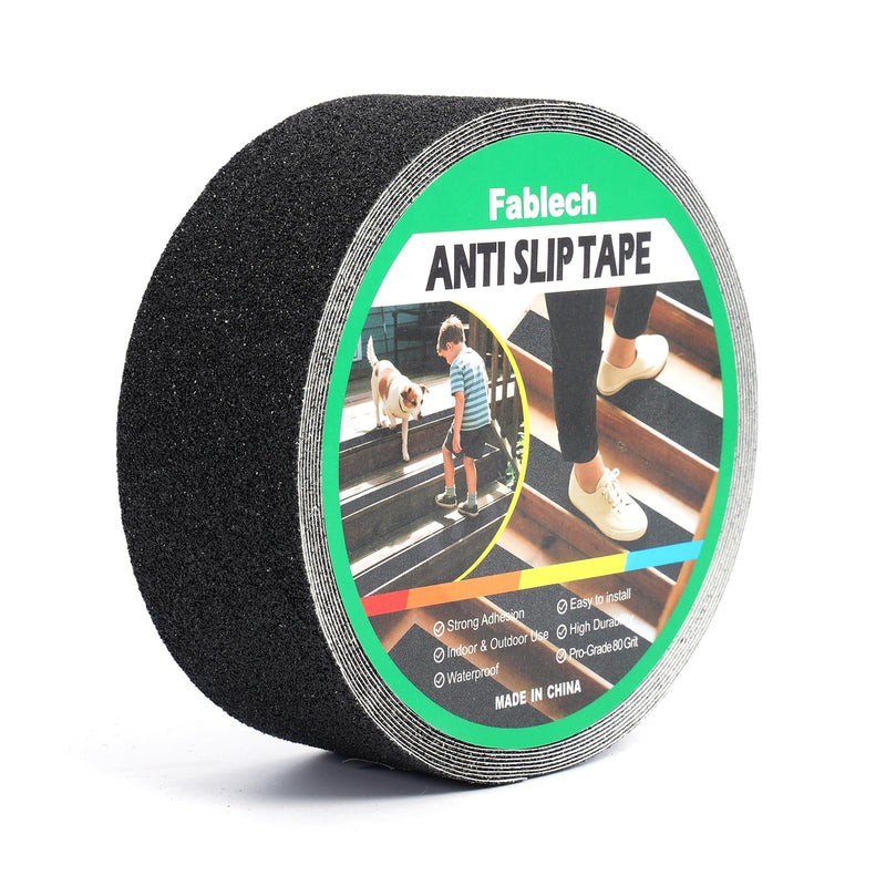 2" x 35' Heavy Duty Anti Slip Traction Tape, Waterproof High Grip Non Skid Strips for Indoor Outdoor Steps, Stairs, Ramps, Pool Decks and Garage black 2"×35FT
