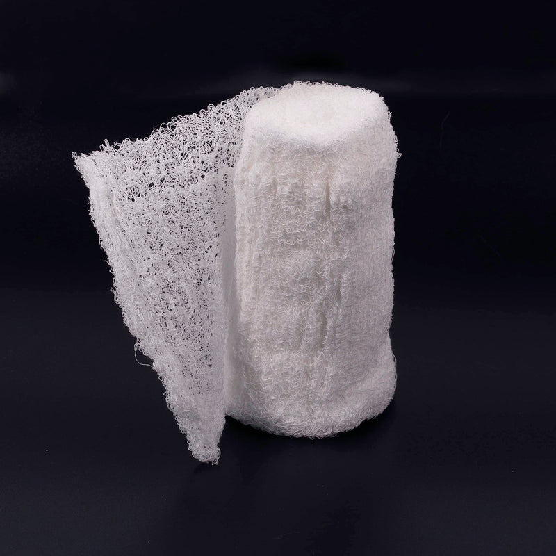 [Australia - AusPower] - Sterile Krinkle Kerlix Type Gauze Bandage Rolls [Pack of 5] Highly Absorbent Fluff 100% Cotton Bandages Roll 4.5"x4.1yds 6-Ply - Individually Wrapped Mesh Gauzes + 1 Roll of Vakly Medical Tape 