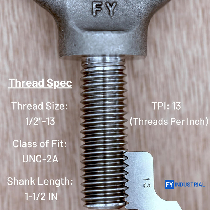 [Australia - AusPower] - Lifting Shoulder Eye Bolt 1/2"-13 X 1-1/2" 1/2"-13 X 1-1/2" Self Colored 