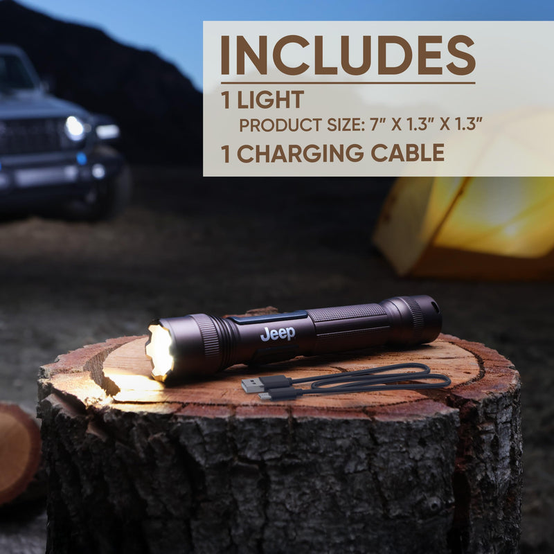 Energizer Jeep Power Indicator Rechargeable LED Flashlight, 1,000 Lumens, Rechargeable Flashlight with Trail-Ready Construction and Easy-to-Read Digital Power Indicator Display Power Indicator Flashlight