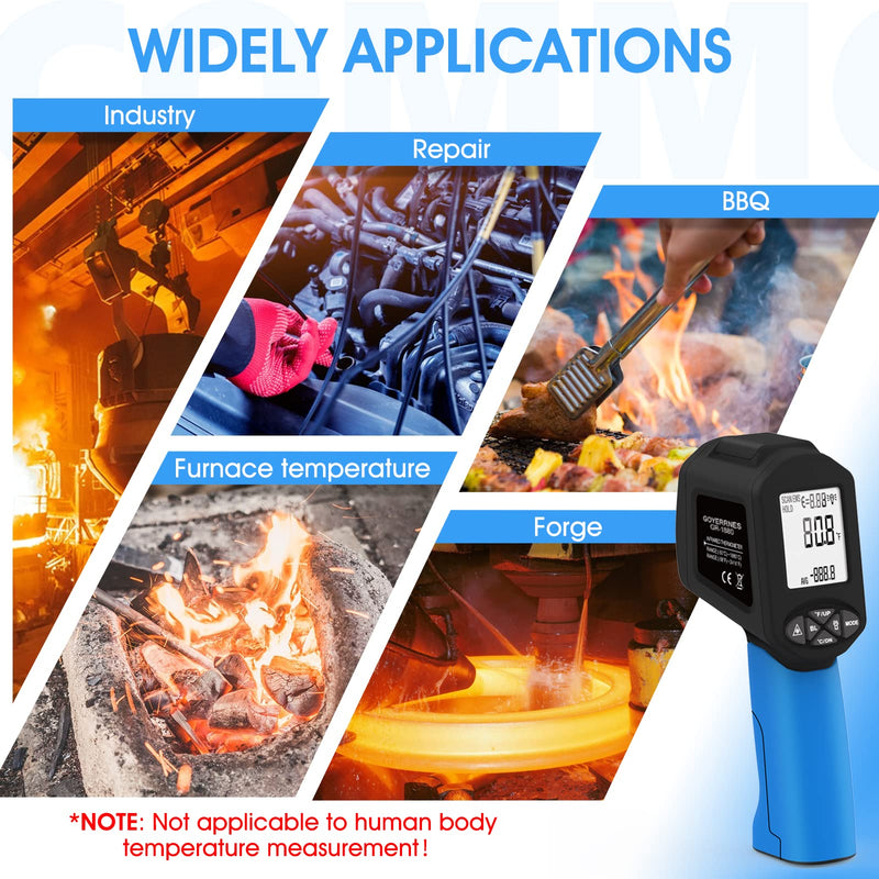 [Australia - AusPower] - Infrared Thermometers, Laser Thermometer Gun, 50:1 Temperature Gun for -58℉~3416℉ Infrared Thermometer Gun for Cooking/Griddle/IR Thermometer Gun, Heat Laser Thermometer 