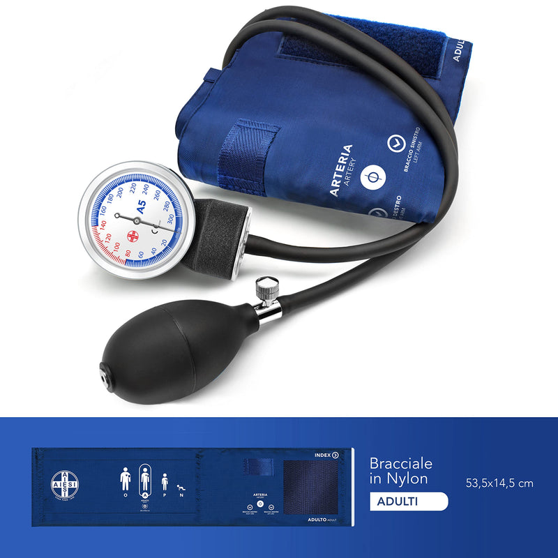 [Australia - AusPower] - AIESI Professional Manual Aneroid Sphygmomanometer classic type for adults with stethoscope DOCTOR PRECISION - Arm blood pressure meter kit with phonendoscope 
