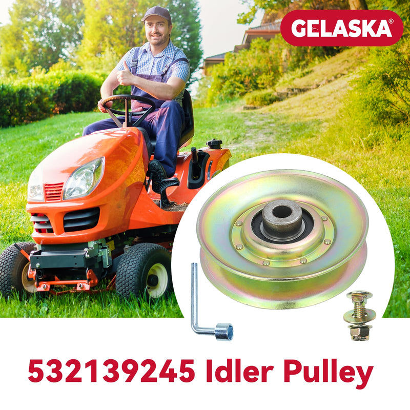 [Australia - AusPower] - GELASKA 139245 Idler Pulley Replaces 532139245 Pulley Idler Craftsman 127783, 532127783, Craftsman Idler Pulley 139245, 123766X, 532106298 for Husqvarna GT160, GT190, GT200, GT2500 Mowers 1 Pack 