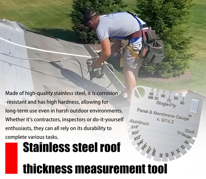 [Australia - AusPower] - Roof Pitch Gauge – Stainless Steel Roof Inspection & Thickness Measuring Tool for Metal Roofing Panels, Durable Metal Roofing Tools 