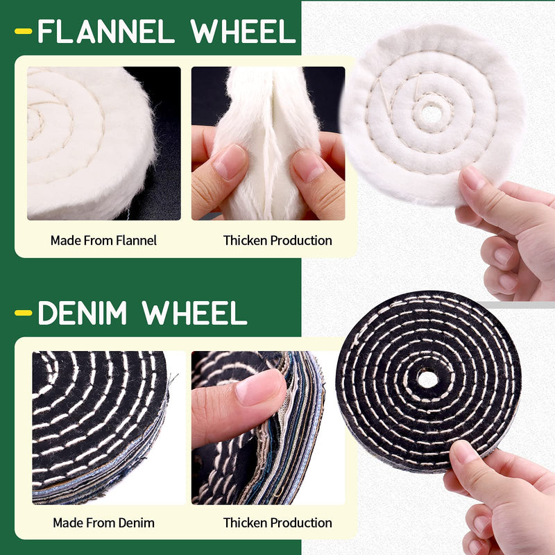 [Australia - AusPower] - Keadic 8Pcs 4inch Buffing Polishing Wheel Kit Includes Polishing Compounds, Buffer Wheels for Polishing and 1/2" Arbor Hole, Polishing Pad Buffing Wheel Kit, Buffer Polisher for Bench Grinder 4'' Buffering wheel Kit 