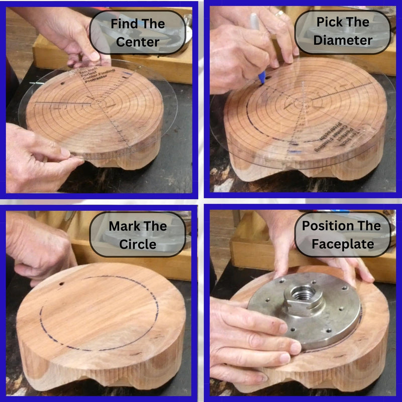 [Australia - AusPower] - clearly printed 350mm circle center finder tool, protractor, and circle maker tool and compass for woodworking and wood turning. Find the center of timber or dowel with our center finder ruler. 