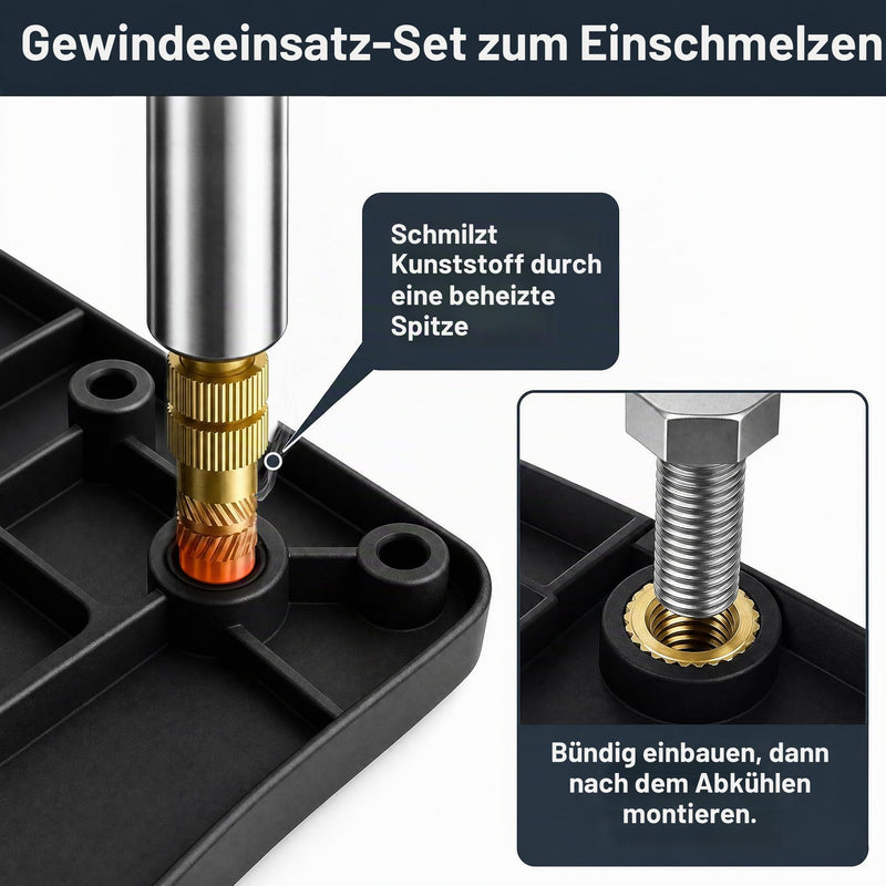 880 Piece Threaded Inserts Soldering Tips Set with Screws, M2/M3/M4/M5/M6 Thread Inserts, Adjustable Temperature Soldering Iron 180-500°C with Pins and Holder, Soldering Tips & Soldering Tip Adapter | 5stk Lötspitzen, Soldering Tip Adapter, LCD Einstel...