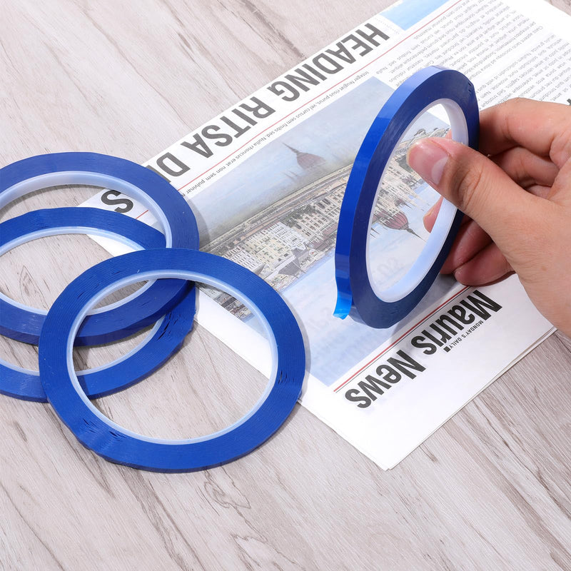 4 Rolls Fine Line Tape, Multi-Size Vinyl Fineline Pinstripe Tapes, 2 Roll 1/4 in x 36 yd and 2 Roll 1/8 in x 36 yd Fineline Masking Tapes, Flexible Pinstripe Tape for DIY Car Auto Paint Art, Blue