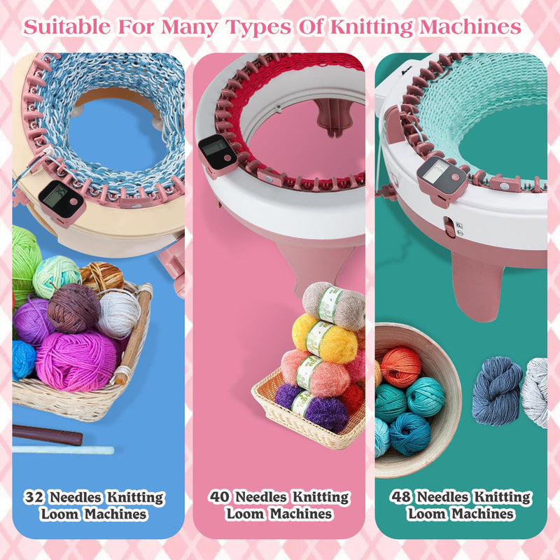Rechargeable Knitting Machine Counter, Row Counter for Knitting, Suitable for 32, 40 and 48 Needles, Charges Quickly and Install Easily, Knitting Machine Accessories