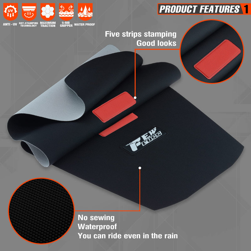 Soft Rubber Dirt Bike Seat Cover - Universal Motorcycle Enduro Seat Covers - Stripe Hot-Stamping Seat Cushion for Pit Bike （Black-Red） Black-Red