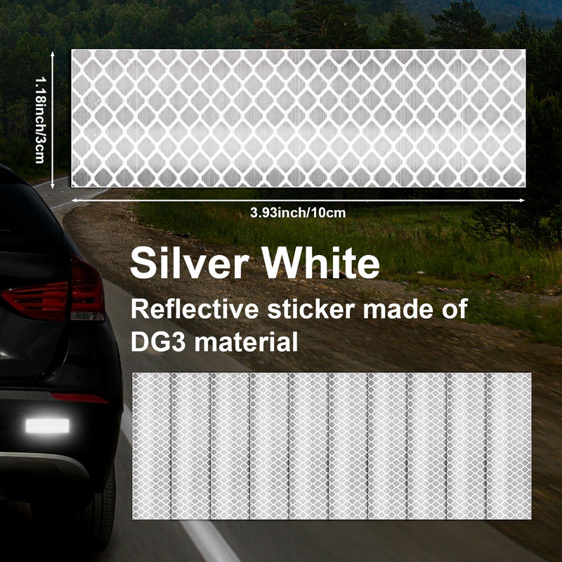 20pcs Super Reflective Stickers, Waterproof Self-Adhesive Safety Tape High-Strength Reflective Stickers for Cars Bicycles Helmets Emergency Safety Marking