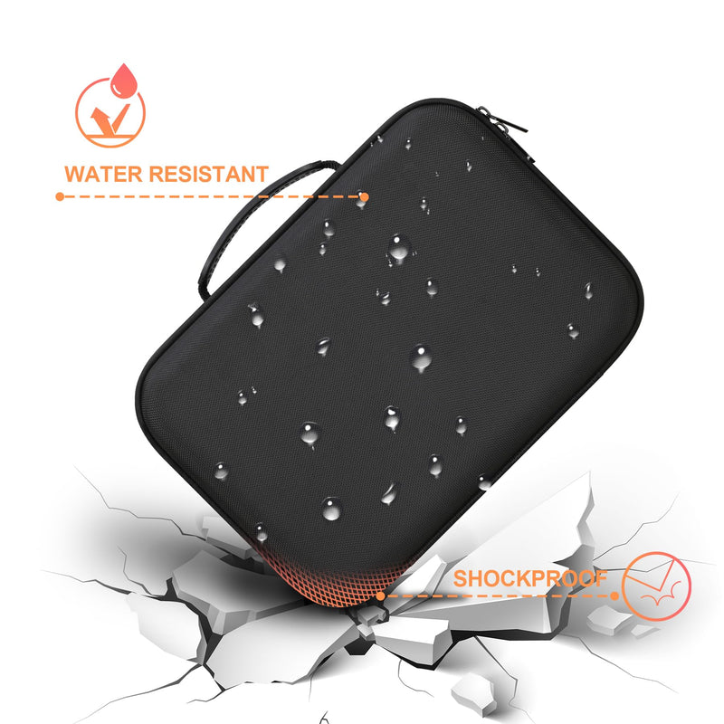 [Australia - AusPower] - BOVKE Hard Case for Smart Nebulizer for Breathing Problems, Desktop Inhaler Nebulizer for Home Use, Storage Bag for Digital Asthma Nebulizer Machine for Adults and Kids, Space for Masks, Cables, Black 