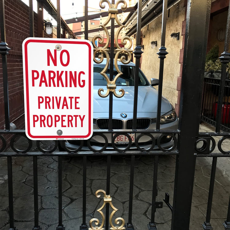 SmartSign - K-1667-EG-12x18-D2 "No Parking - Private Property" Sign | 12" x 18" 3M Engineer Grade Reflective Aluminum 12" x 18" - EG Reflective Aluminum