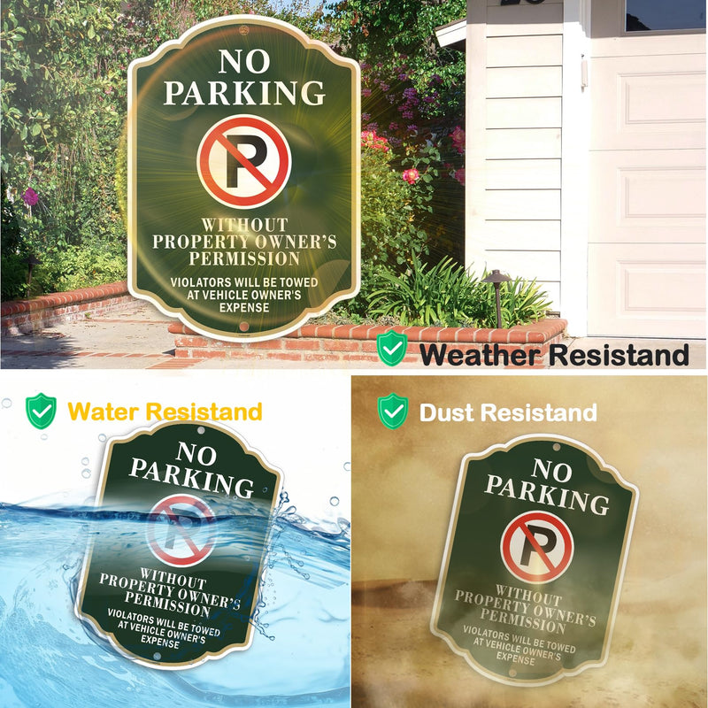 No Parking Sign, Violators Will Be to Towed at Vehicle Owner’s Expense - 2 Pack, 10” x 14” Rust Free Aluminum Sign, Weatherproof, Fade Resistant