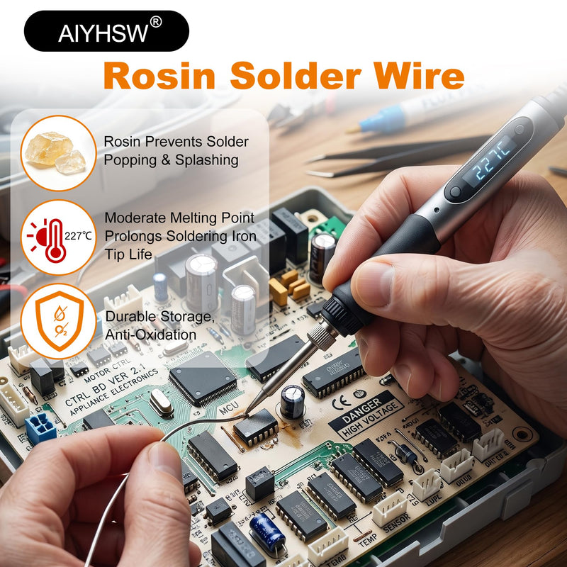 Lead-Free Soldering Wire 1.0 mm 20 g, Solder with Flux Soldering | 99.3 Cu0.7, Electronic Solder Wire Rosin Core for the Repair and DIY of Electronic Electrical Soldering Components 1.0 Mm.