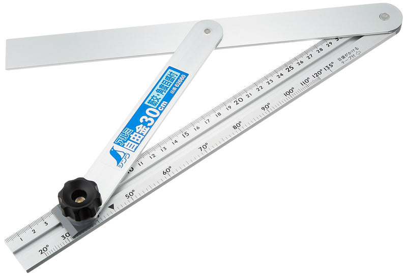 [Australia - AusPower] - Shinwa Sokutei Aluminum Square (Bracing) with angle scale 30cm (62660) (Japan Import) 