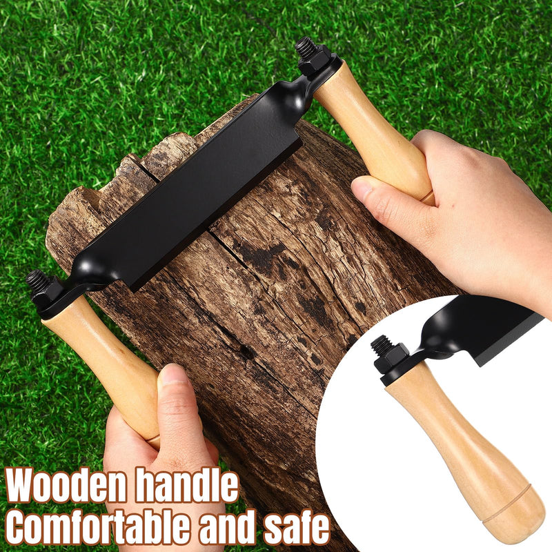 WILLBOND 2 Pcs 5 Inch Draw Shave Knife Set Draw Shave Knife Straight and Curved Woodworking Debarking Hand Tool Wood Razor Shaving Wood Barking Tool for Men(Straight, Curved)
