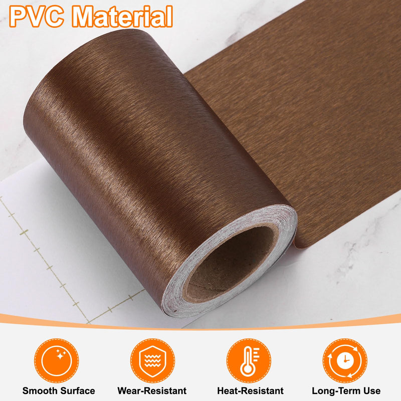 HARFINGTON Mirror Border Peel and Stick Wood Grain Tape 3" x 39ft PVC Self-Adhesive Waterproof Frame Sticker Removable Wallpaper for Bathroom Cabinet Door Photo Frame, Bronze Gold 3 IN x 39 FT