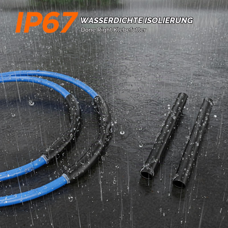 5:1 Heat Shrink Tubing Set 507 Pieces, PVDF Material Upgrade, IP68 Waterproof Heat Shrink Tubing Double Wall with Inner Adhesive, 7 Sizes for DIY & Marine Electrical Insulation Wire black 507 Stück