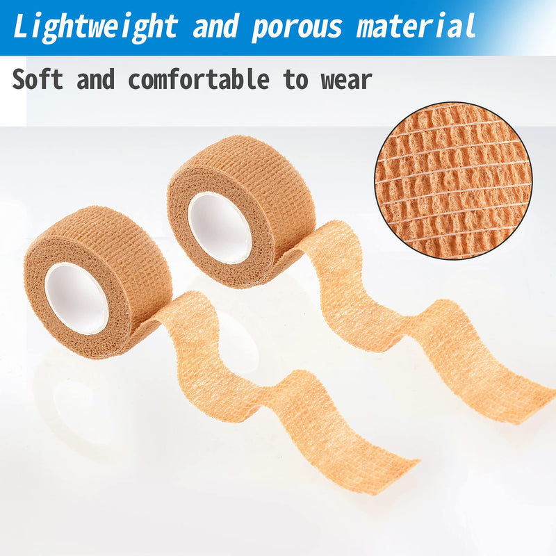 24 Pack Self Adherent Cohesive Wrap Bandages 1 Inches X 5 Yards,First Aid Tape, Elastic Self Adhesive Tape, Athletic, Sports wrap Tape, Bandage Wrap for Sports, Wrist, Skin Colour Athletic Tape 24 Count (Pack of 1)