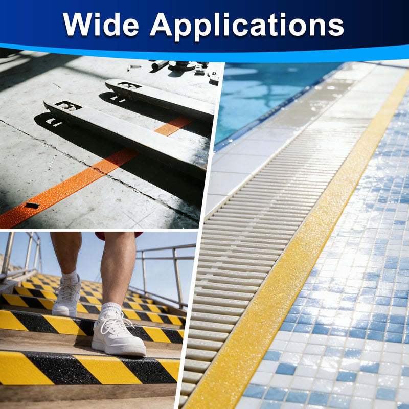 PATIKIL 2Pcs Anti Slip Traction Tape- 16.4 ft x 2 Inch, Non-Slip Grip Safety Non Skid Tread Stair Cases Tape High Adhesion & Waterproof, Suit for - Outdoor/Stairs, Fluorescent Orange