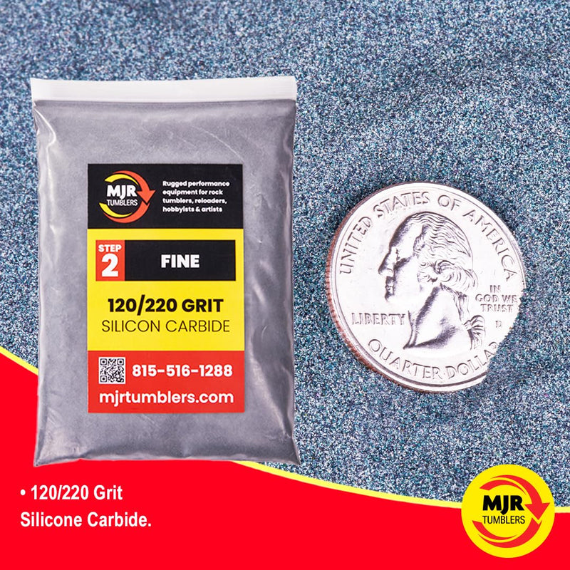 [Australia - AusPower] - 1lb of MJR Tumblers Premium 120/220 Fine Silicon Carbide Rock Polishing Grit for Step/Stage 2, MJR Tumblers is a Disabled and Veteran Owned Company Proudly Located in USA 