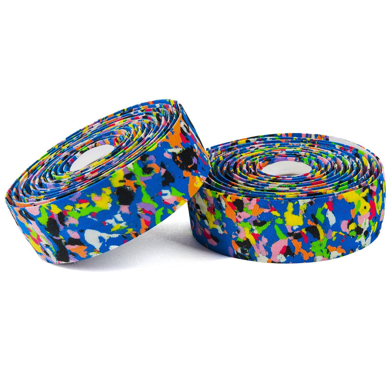 Super Vex Gel Road Bike Bicycle Handlebar Grip Wraps Bar Tapes with Bar Plugs and Finishing Tapes for Touring, Cycling and Road Racing (Multi-Color) Multi-Color