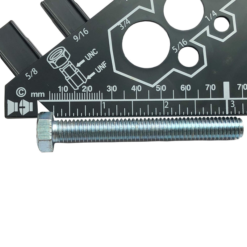 [Australia - AusPower] - Nut Bolt & Screw - Thread Gauge. 27 Size Measurements, Measures Thread Sizes, Bolt Lengths in Both inches & Metric Sizes. (1) 1 